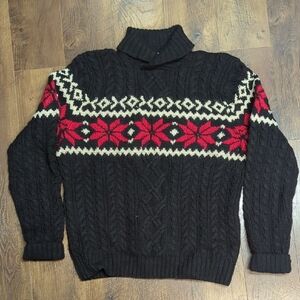 Polo Ralph Lauren Black and Red Turtleneck Sweater